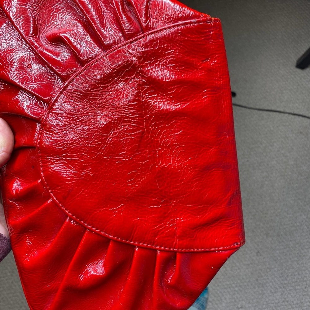 Goldenbleu Katie Woven Clutch Red Leather Clutch - Picture 7 of 10